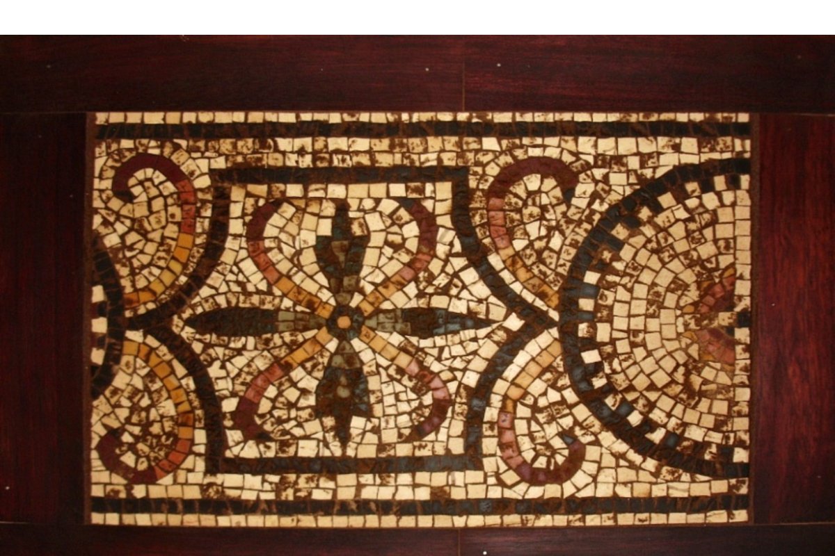 Mosaico romano anticato con inserti di cocciopesto — La Bottega delle Arti Antiche