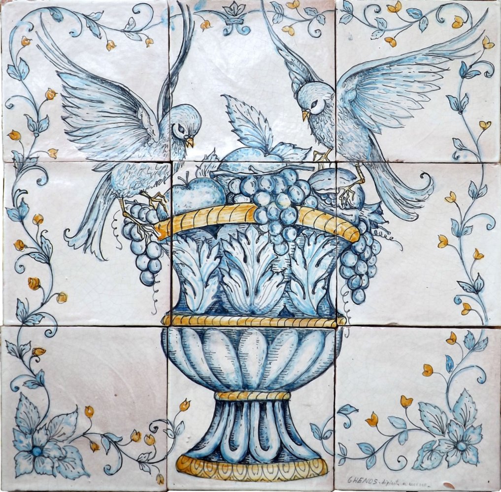 Pannello "Vaso con uccellini" — Ghenos