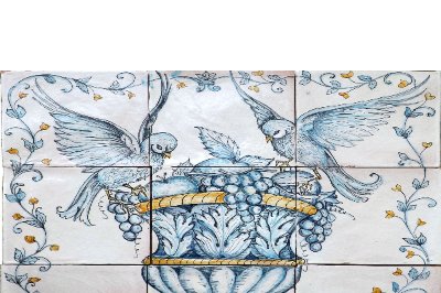 Pannello "Vaso con uccellini"