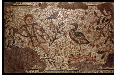 Mosaico romano con coccio-pesto