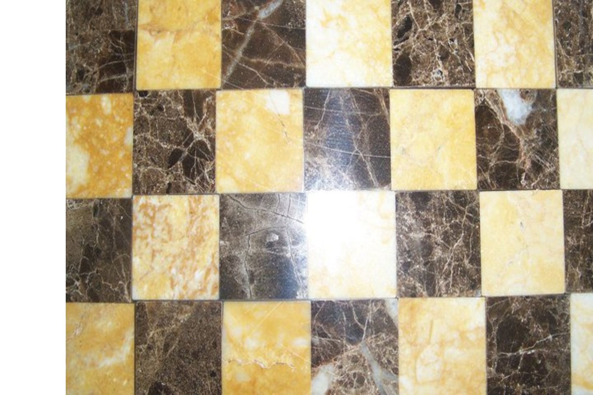 Pavimentazione a scacchiera in marmo — SOLS - Interni di Prestigio